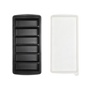 2-Packs Black 6-Grid Extra Long Silicone Ice Cube Tray - Easy Release Reusable Food Grade Mold for Whiskey, Cocktails & Commercial Use