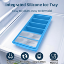 2-Packs Grey 6-Grid Extra Long Silicone Ice Cube Tray - Easy Release Reusable Food Grade Mold for Whiskey, Cocktails & Commercial Use