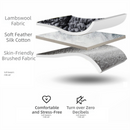 Superior Insulation Grey Dual-Sided Pet Sleeping Mat(40X60CM) for Dogs & Cats - 3D Thickened Support & Durable Wavy Quilting, Reversible Lamb Velvet & Brushed Cotton Bed