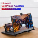 Black 18-Inch Ultra-Clear Portable Retractable HD Mobile Phone Screen Magnifier - Eye Protection Fresnel Lens Projector, with Built-in Phone Holder & Adjustable Base