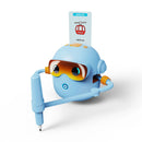 Blue smart Drawing & Learning Robot Toy with 100 Cards - Drawing & Vocabulary Educational Companion for Kids, Quick Card-Insert Recognition