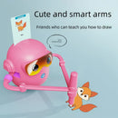 Blue smart Drawing & Learning Robot Toy with 100 Cards - Drawing & Vocabulary Educational Companion for Kids, Quick Card-Insert Recognition