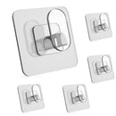 9-Pack Bathroom & Kitchen Organiser Set: 5 Heavy-Duty Clear Adhesive Hooks + 4 Portable Toothbrush Holders(Random Color)