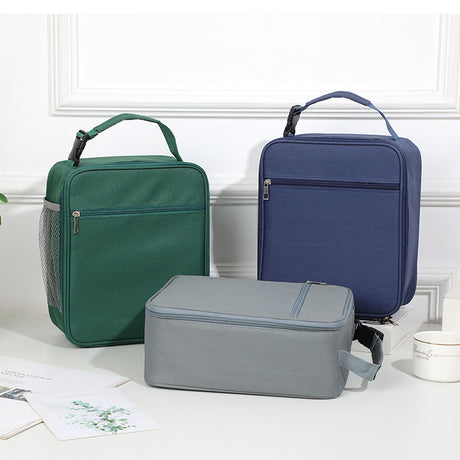 Blue Insulated Lunch Bag with Shoulder Strap - Portable & Large Capacity Thermal Bento Tote