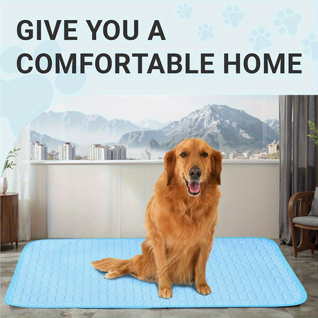 Grey Pet Summer Ice Silk Cooling Mat - Breathable Latex Sleep Pad for Dogs & Cats (50*40cm)