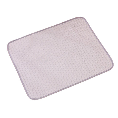 Grey Pet Summer Ice Silk Cooling Mat - Breathable Latex Sleep Pad for Dogs & Cats (100*70cm)