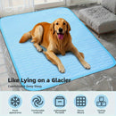 Grey Pet Summer Ice Silk Cooling Mat - Breathable Latex Sleep Pad for Dogs & Cats (100*70cm)