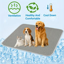 Grey Pet Summer Ice Silk Cooling Mat - Breathable Latex Sleep Pad for Dogs & Cats (100*70cm)