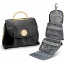 Black Water-Resistant Travel Toiletry Bag with Hook - Foldable Cosmetic Organizer for Men & Women