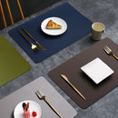 2-PCS Dark green and off-white PVC Double-Sided Lychee Texture Table Mat - Waterproof, Heat-Resistant & Easy to Clean for Home and Hotel Use
