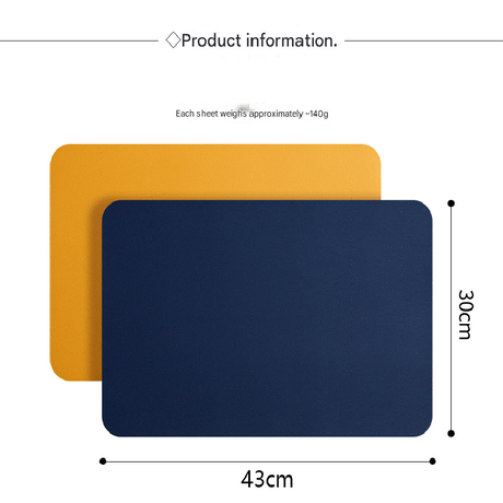2-PCS Dark brown and ivory white PVC Double-Sided Lychee Texture Table Mat - Waterproof, Heat-Resistant & Easy to Clean for Home and Hotel Use