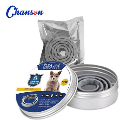 3-Pcs Blue 8-Month Flea and Tick Repellent Collar for Dogs and Cats – Waterproof, Adjustable & Safe with Natural Herbal Oils(38cm)