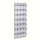 White 28-Pocket Over-the-Door Shoe Organizer with Breathable Mesh – Wall Hanging Storage Bag for Shoes, Boots, and Accessories