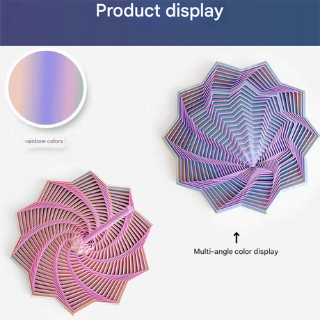 2-Pcs Laser Purple Smart 3D Printed Fidget Toy - Hexagonal Illusion Folding Desk Toy for Stress Relief & Focus