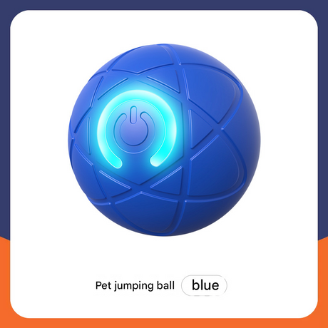2-PCS Blue Intelligent Gravity Jump Ball - Dynamic Bite-Resistant Pet Toy for Cats & Small to Medium Breeds - USB-C Rechargeable