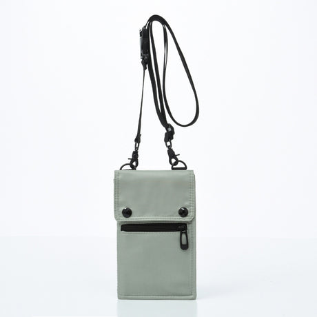 Grey Men's & Women's Nylon Crossbody Phone Bag - Multi-purpose Splash-proof Shoulder Pouch for Travel & Daily Use