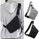 Grey Anti-theft Crossbody Sling Bag for Men & Women - Slim, Lightweight Chest Shoulder Pack for Travel & Daily Commute