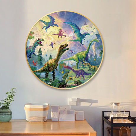 Dinosaur jigsaw puzzle Round Cardboard 70-Piece Jigsaw Puzzle - Educational Kids Puzzle Toy, Fun & Engaging