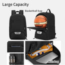 Red Sports Backpack with Separate Shoe & Ball Compartments - Waterproof Gym Bag for Basketball, Soccer, Travel & Daily Use