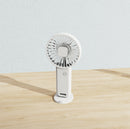 2-PCS White Portable USB Rechargeable Mini Handheld Fan with Desktop Base & Phone Stand - 3-Speed Quiet Operation
