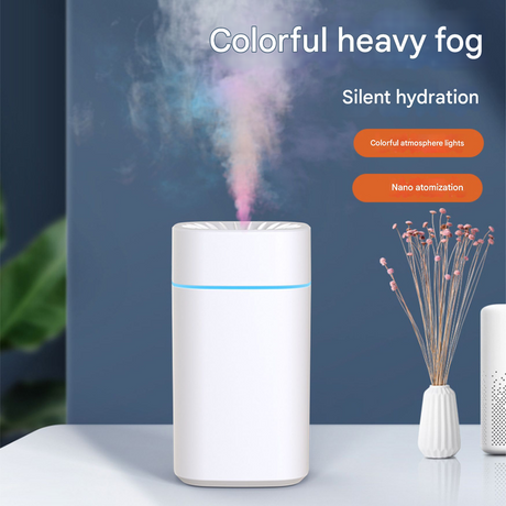 Blue 2-in-1 Ultrasonic Air Humidifier & Essential Oil Diffuser with 7-Color LED Night Light - Quiet Desktop Mini Humidifier for Home, Office, Bedroom