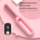 Purple Portable Foldable Cordless Hair Straightener Comb - 2-in-1 Ionic Styling for Smooth, Frizz-Free Hair