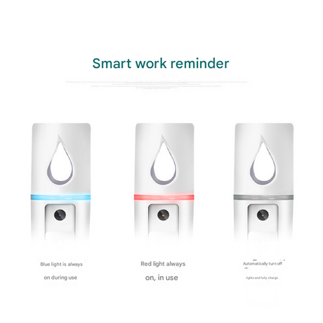 White Portable Nano Facial Mister - 20mL USB Rechargeable Hydrating Sprayer for Face & Skin