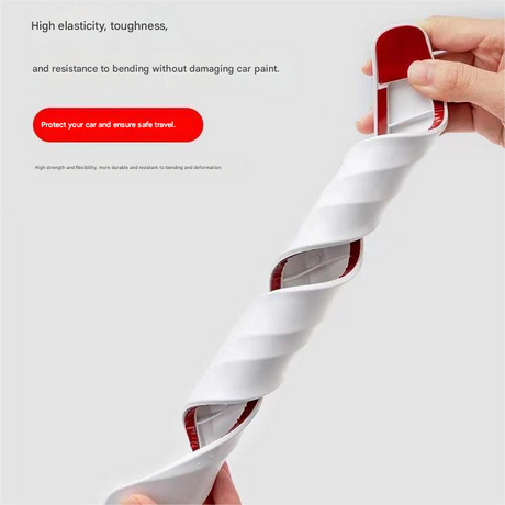 3-PCS White Universal Car Bumper Protector Strips - Carbon Fiber Look Anti-Scratch Guards (2-Pack)