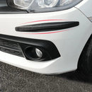3-PCS Red Universal Car Bumper Protector Strips - Carbon Fiber Look Anti-Scratch Guards (2-Pack)