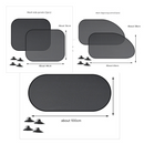 Black Universal Car Window Sun Shade Set - Mesh Fabric UV Protection(One solid rear panel + two angled panels + two solid side panels)