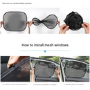 Black Universal Car Window Sun Shade Set - Mesh Fabric UV Protection(One solid rear baffle + two perforated angled baffles + two solid side baffles)