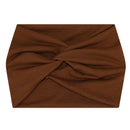 5-PCS Brown Women's Extra Wide Turban Headband - Elastic Yoga & Sports Hair Wrap