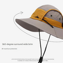 Black Quick-Dry Sun Protection Bucket Hat for Men - Breathable Outdoor Hiking & Fishing Cap with Wide Brim