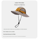 Black Quick-Dry Sun Protection Bucket Hat for Men - Breathable Outdoor Hiking & Fishing Cap with Wide Brim
