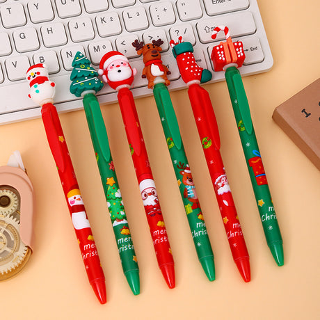 Christmas Theme Retractable Gel Pens (0.5mm Black Ink) - Festive Student & Office Holiday Gift Pack (36 Pcs)