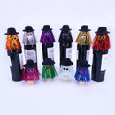 5-PCS Silver Halloween Party Wine Bottle Hats - Spooky Creative Bottle Decorations, Approx. 8x12cm