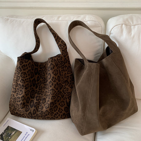 Coffee color New Design Women's Shoulder Bag - Felt Fabric Tote Bag, Trendy Minimalist Style
