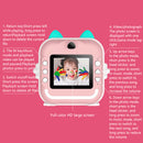 Blue cat Kids Instant Print Camera Zero Ink Digital Video Recorder with 32GB Card and 3 Paper Rolls Portable Rechargeable Toy Gift