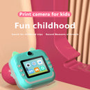 Pink rabbit Kids Instant Print Camera Zero Ink Digital Video Recorder with 32GB Card and 3 Paper Rolls Portable Rechargeable Toy Gift