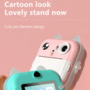 Blue rabbit Kids Instant Print Camera Zero Ink Digital Video Recorder with 32GB Card and 3 Paper Rolls Portable Rechargeable Toy Gift