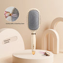 Square comb Soft Touch Air Cushion Hair Brush with Built-in Cleaning Claw Detangling Massage Comb for Wet and Dry Hair Gentle Scalp Care