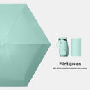 Mint green Compact Mini Travel Umbrella UPF50+ UV Protection Waterproof 6-Fold Flat Design Lightweight Sun & Rain Parasol for Handbag