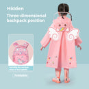 Purple rabbit  Kids Waterproof Raincoat with Expandable Backpack Slot Hooded Rain Jacket for Boys & Girls School & Outdoor(size:s)