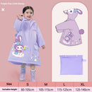 Purple rabbit  Kids Waterproof Raincoat with Expandable Backpack Slot Hooded Rain Jacket for Boys & Girls School & Outdoor(size:M)