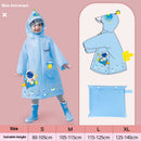 Blue astronaut  Kids Waterproof Raincoat with Expandable Backpack Slot Hooded Rain Jacket for Boys & Girls School & Outdoor(size:M)