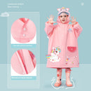 Pink unicorn  Kids Waterproof Raincoat with Expandable Backpack Slot Hooded Rain Jacket for Boys & Girls School & Outdoor(size:S)