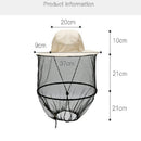 Grey camouflage Outdoor Fishing Hat with Mesh Head Net Sun Protection Bucket Cap Anti-Mosquito Fly Guard for Gardening Hiking & Beekeeping