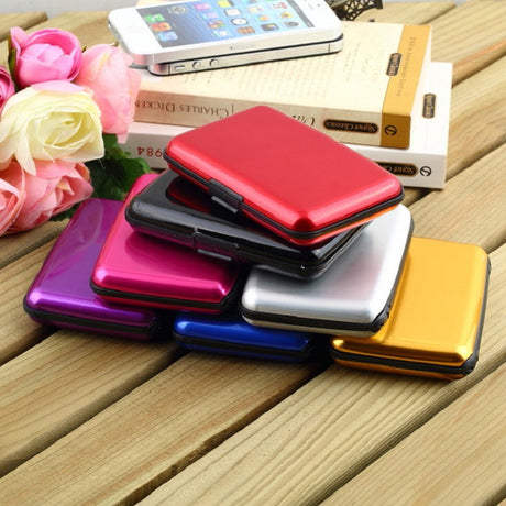 3-Pcs Black Slim Aluminium Credit Card Holder RFID Blocking Wallet Hard Shell Case Business Card Organiser Lightweight Pocket Size for Everyday Use