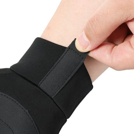 Grey Winter Thermal Gloves for Men Outdoor Cycling Driving Waterproof Touch Screen Warm Fleece Lining Anti-Slip(Size:L)