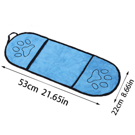Yellow Super Absorbent Pet Bath Towel with Hand Pockets Quick Dry Chenille Microfibre for Dogs and Cats Large Size 62cm